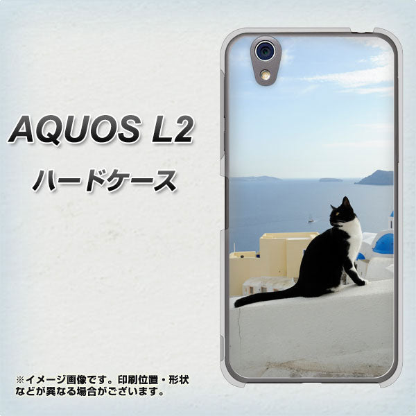 UQmobile アクオス L2 SH-L02 高画質仕上げ 背面印刷 ハードケース【VA805 ネコと地中海】