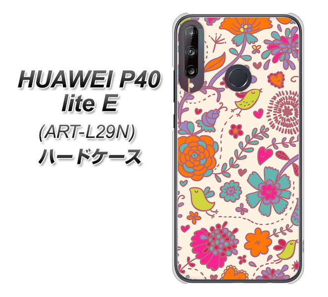 HUAWEI（ファーウェイ） P40 lite E ART-L29N 高画質仕上げ 背面印刷 ハードケース【323 小鳥と花】
