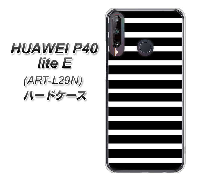 HUAWEI（ファーウェイ） P40 lite E ART-L29N 高画質仕上げ 背面印刷 ハードケース【330 サイドボーダーブラック】