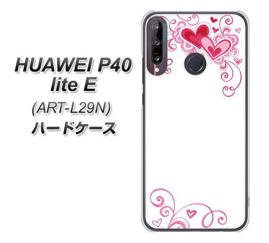 HUAWEI（ファーウェイ） P40 lite E ART-L29N 高画質仕上げ 背面印刷 ハードケース【365 ハートフレーム】