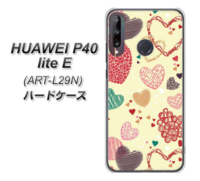 HUAWEI（ファーウェイ） P40 lite E ART-L29N 高画質仕上げ 背面印刷 ハードケース【480 素朴なハート】
