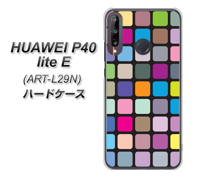 HUAWEI（ファーウェイ） P40 lite E ART-L29N 高画質仕上げ 背面印刷 ハードケース【509 カラースクエア】