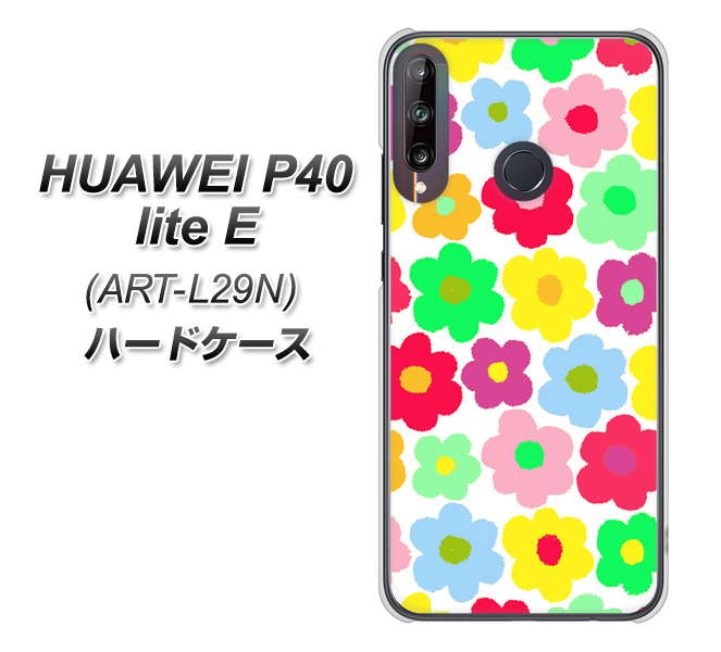 HUAWEI（ファーウェイ） P40 lite E ART-L29N 高画質仕上げ 背面印刷 ハードケース【758 ルーズフラワーカラフル】