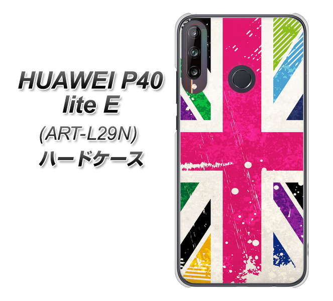 HUAWEI（ファーウェイ） P40 lite E ART-L29N 高画質仕上げ 背面印刷 ハードケース【SC806 ユニオンジャック ピンクビンテージ】