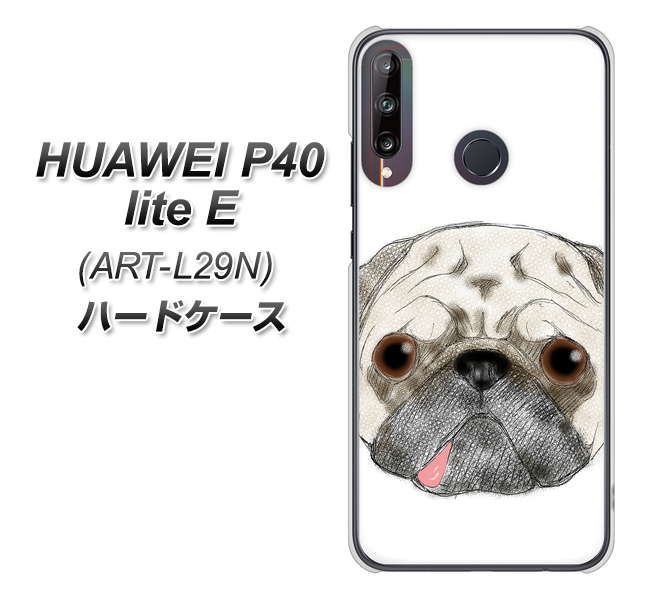 HUAWEI（ファーウェイ） P40 lite E ART-L29N 高画質仕上げ 背面印刷 ハードケース【YD855 パグ01】