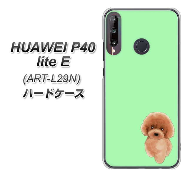 HUAWEI（ファーウェイ） P40 lite E ART-L29N 高画質仕上げ 背面印刷 ハードケース【YJ052 トイプードルレッド（ グリーン）】