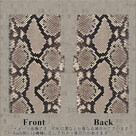 softbank エクスペリア5 901SO 高画質仕上げ プリント手帳型ケース(薄型スリム)【049 ヘビ柄】