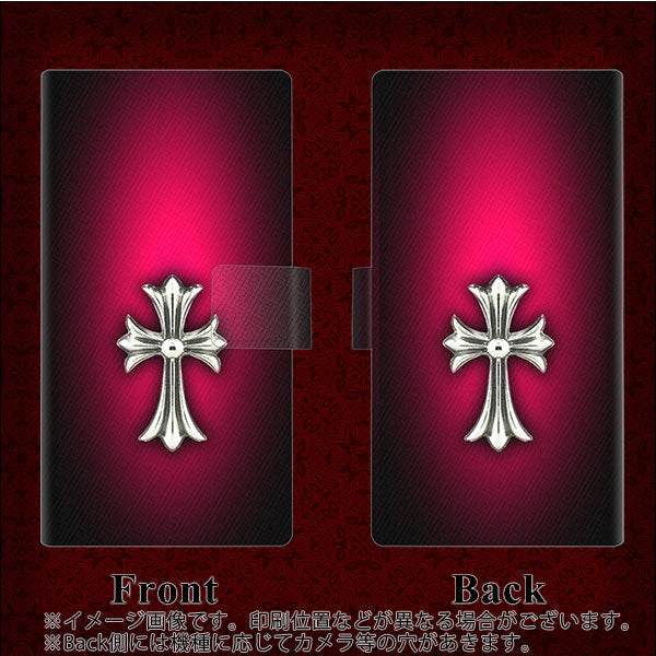 au エクスペリアXZ SOV34 画質仕上げ プリント手帳型ケース(薄型スリム)【249 クロスレッド】