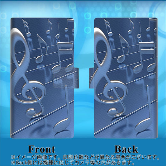 softbank アクオス R3 808SH 高画質仕上げ プリント手帳型ケース(薄型スリム)【286 3D 音符】
