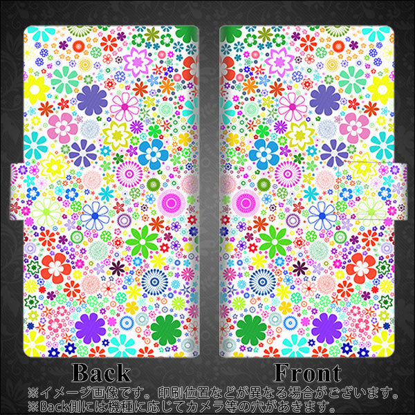 docomo ギャラクシーA51 SC-54A 画質仕上げ プリント手帳型ケース(薄型スリム)【308 フラワーミックス】