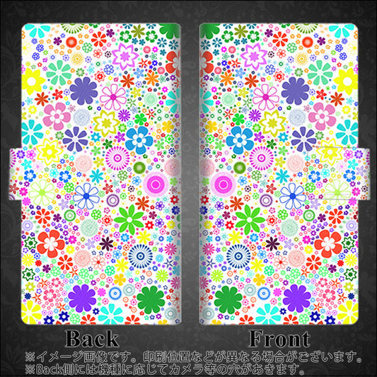 SoftBank HUAWEI nova lite 2 704HW 高画質仕上げ プリント手帳型ケース(薄型スリム)【308 フラワーミックス】