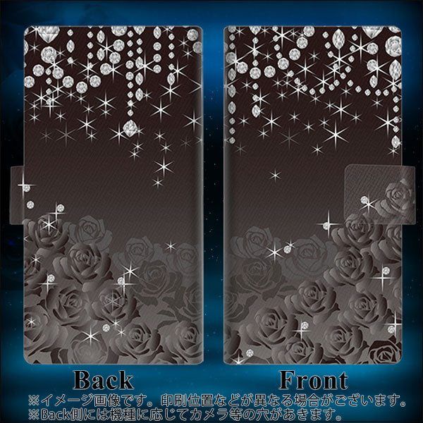 アクオスR6 A101SH 画質仕上げ プリント手帳型ケース(薄型スリム)【327 薔薇とダイヤモンド】