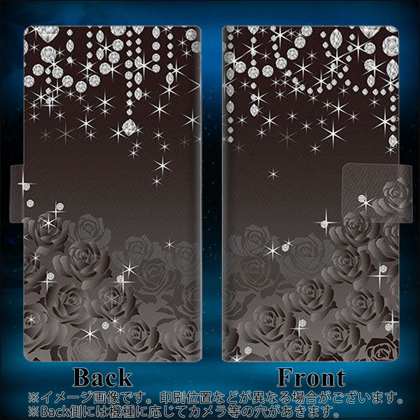 docomo エクスペリアXZ1 コンパクトSO-02K 画質仕上げ プリント手帳型ケース(薄型スリム)【327 薔薇とダイヤモンド】