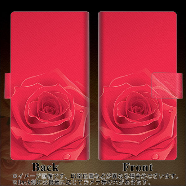 楽天モバイル Rakuten BIGs 画質仕上げ プリント手帳型ケース(薄型スリム)【395 赤いバラ】