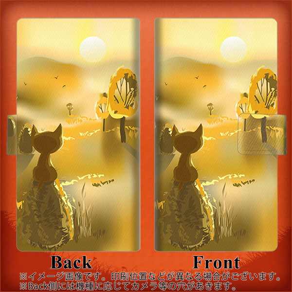 docomo アローズ ビー F-04K 画質仕上げ プリント手帳型ケース(薄型スリム)【400 たそがれの猫】