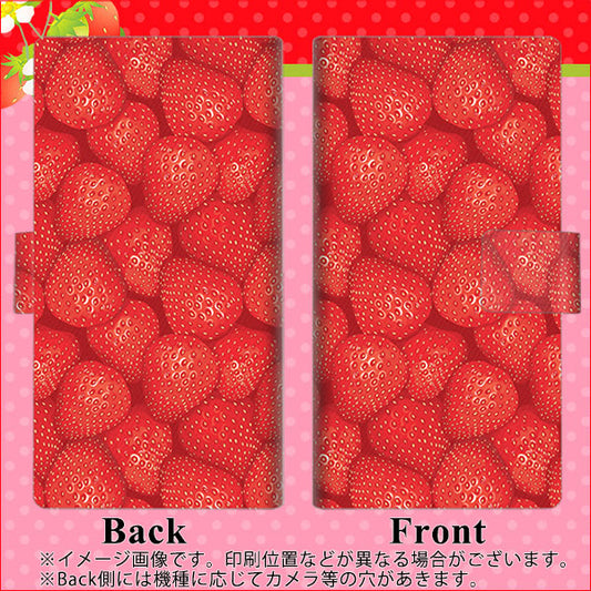 OPPO（オッポ） AX7 高画質仕上げ プリント手帳型ケース(薄型スリム)【444 ストロベリーウォール】