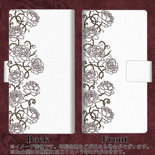 simフリー HUAWEI（ファーウェイ） P30 lite Marie-L22J 高画質仕上げ プリント手帳型ケース(薄型スリム)【467 イバラ】