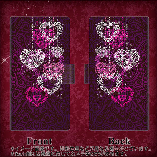 simフリー HUAWEI（ファーウェイ） P30 lite Marie-L22J 高画質仕上げ プリント手帳型ケース(薄型スリム)【468 ハートのシャンデリア】