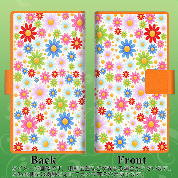SIMフリー オッポ Reno5 A 画質仕上げ プリント手帳型ケース(薄型スリム)【606 マーガレット】