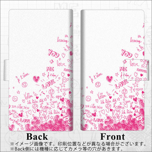 OPPO Reno A 高画質仕上げ プリント手帳型ケース(薄型スリム)【631 恋の落書き】