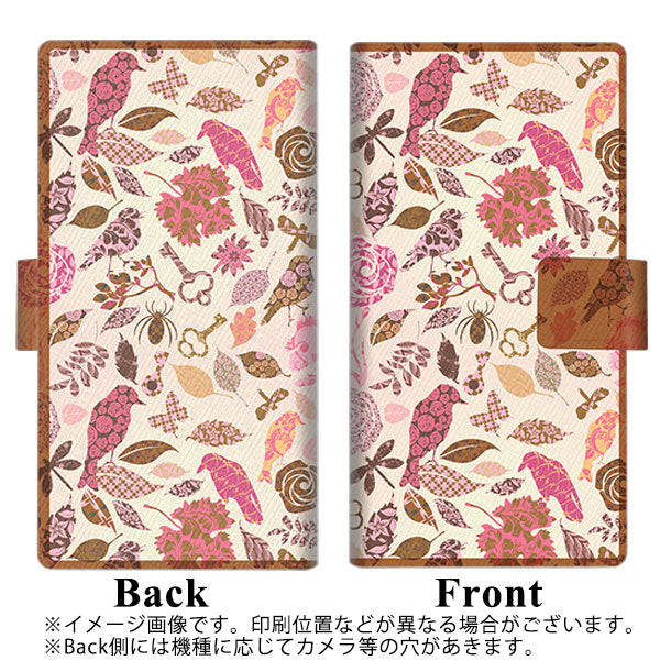 au ギャラクシー S9+ SCV39 画質仕上げ プリント手帳型ケース(薄型スリム)【640 おしゃれな小鳥】