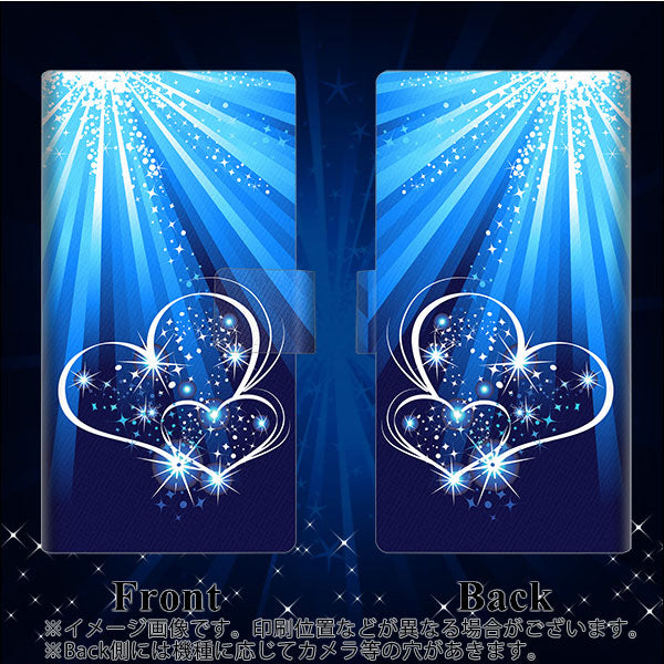 au ギャラクシー S10+ SCV42 画質仕上げ プリント手帳型ケース(薄型スリム)【702 スイミングハート】