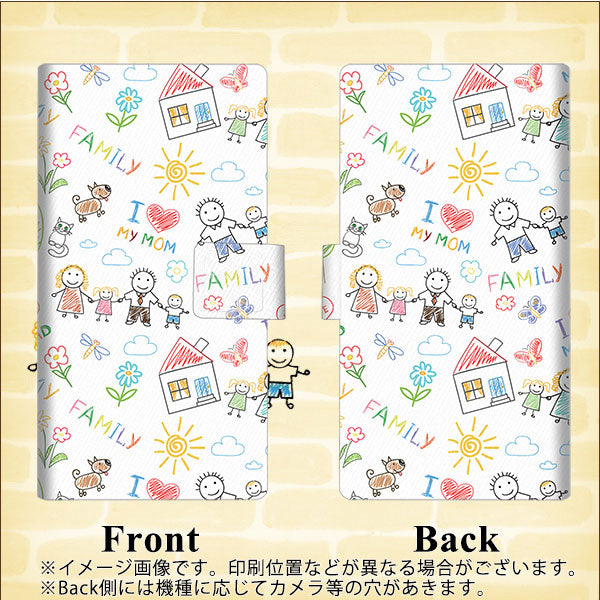 docomo アローズ ビー F-04K 画質仕上げ プリント手帳型ケース(薄型スリム)【709 ファミリー】
