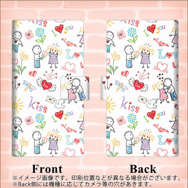 docomo アローズ ビー F-04K 画質仕上げ プリント手帳型ケース(薄型スリム)【710 カップル】