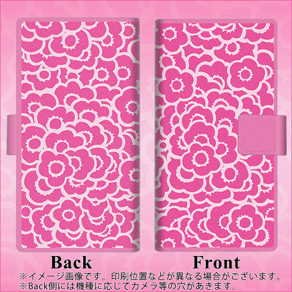 docomo ディズニーモバイル DM-01J 画質仕上げ プリント手帳型ケース(薄型スリム)【716 ピンクフラワー】