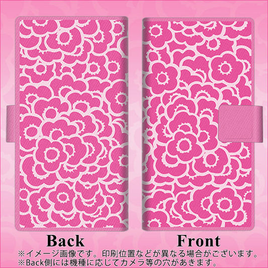 OPPO Reno A 高画質仕上げ プリント手帳型ケース(薄型スリム)【716 ピンクフラワー】