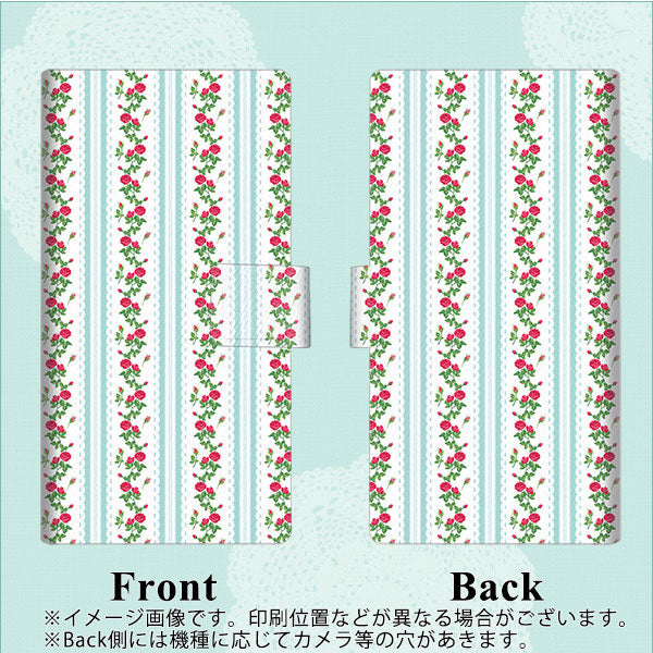 docomo アローズ ビー F-04K 画質仕上げ プリント手帳型ケース(薄型スリム)【744 イングリッシュガーデン（ブルー）】