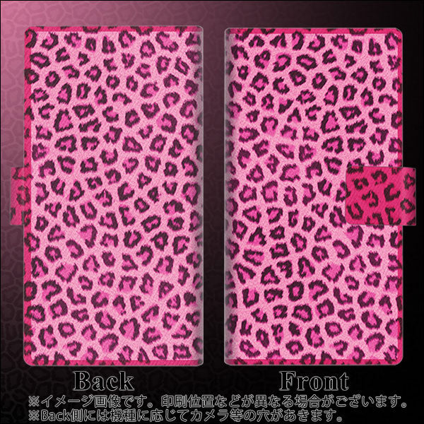 AQUOS wish A104SH Y!mobile 画質仕上げ プリント手帳型ケース(薄型スリム)【1066 ヒョウ柄ベーシックSピンク】