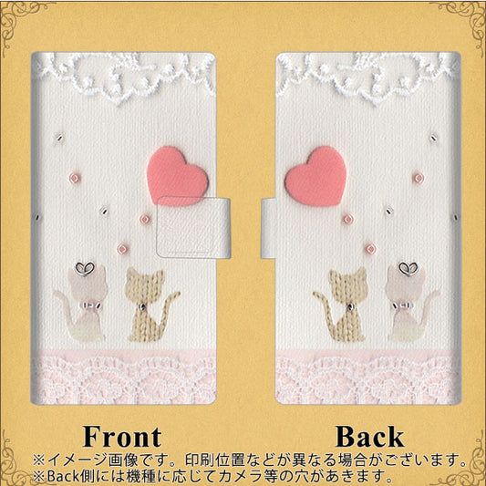 softbank アクオス R3 808SH 高画質仕上げ プリント手帳型ケース(薄型スリム)【1104 クラフト写真ネコ（ハートM）】