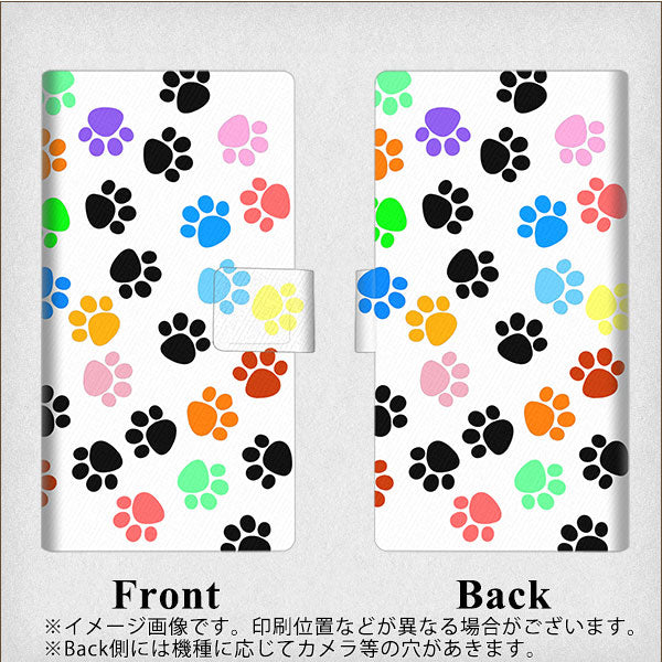 docomo アクオスコンパクト SH-02H 画質仕上げ プリント手帳型ケース(薄型スリム)【1108 あしあとカラフル】