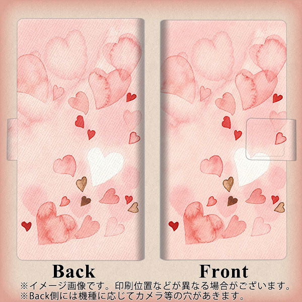 docomo アクオスコンパクト SH-02H 画質仕上げ プリント手帳型ケース(薄型スリム)【1125 ハートの和紙】