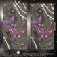 au ギャラクシー S10+ SCV42 画質仕上げ プリント手帳型ケース(薄型スリム)【1164 キラめくストーンと蝶】