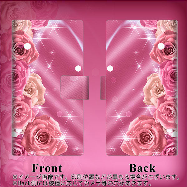 Xperia 5 III SOG05 au 画質仕上げ プリント手帳型ケース(薄型スリム)【1182 ピンクの薔薇に誘われて】