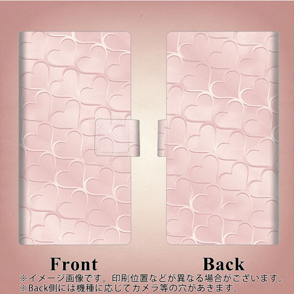 docomo アローズ ビー F-04K 画質仕上げ プリント手帳型ケース(薄型スリム)【1340 かくれハート（ローズピンク）】