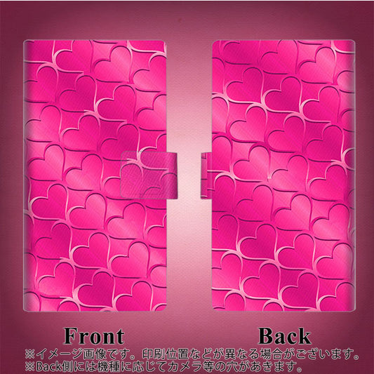 simフリー HUAWEI（ファーウェイ） P30 lite Marie-L22J 高画質仕上げ プリント手帳型ケース(薄型スリム)【1347 かくれハート（ショッキングピンク）】