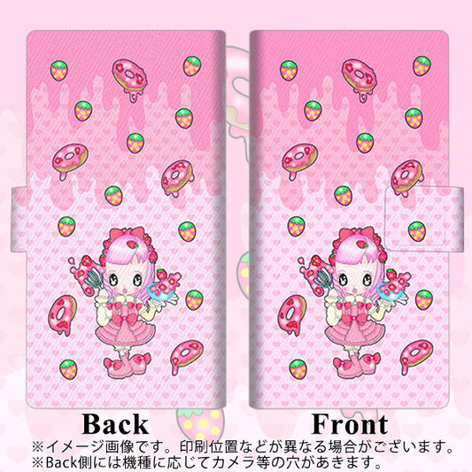 Google Pixel 4a 高画質仕上げ プリント手帳型ケース(薄型スリム)【AG816 ストロベリードーナツ（水玉ピンク）】
