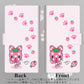 au ギャラクシー S10+ SCV42 画質仕上げ プリント手帳型ケース(薄型スリム)【AG819 イチゴ猫のにゃんベリー（ピンク）】