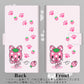 iPhone XS 画質仕上げ プリント手帳型ケース(薄型スリム)【AG819 イチゴ猫のにゃんベリー（ピンク）】