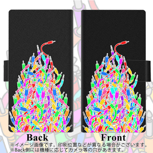 SoftBank アクオス Xx3 506SH 高画質仕上げ プリント手帳型ケース(薄型スリム)【AG841 ケーブルプラグ（黒）】