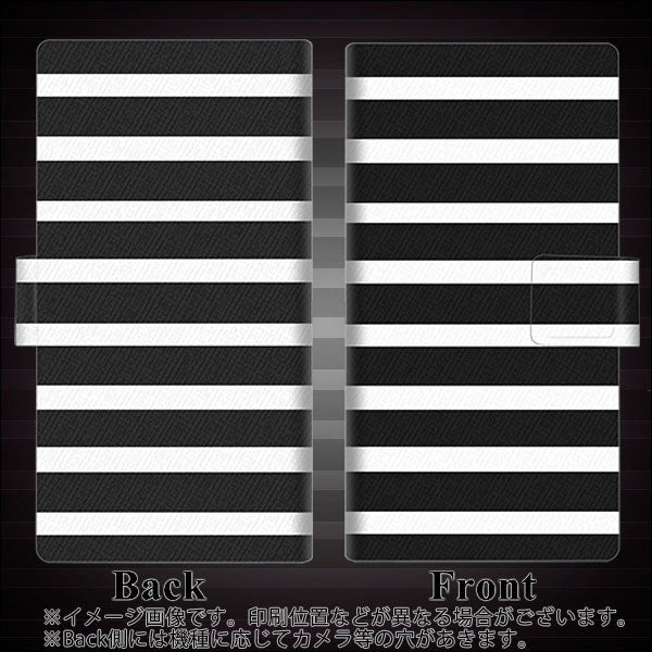 docomo エクスペリアXコンパクト SO-02J 画質仕上げ プリント手帳型ケース(薄型スリム)【EK879 ボーダーブラック（L）】