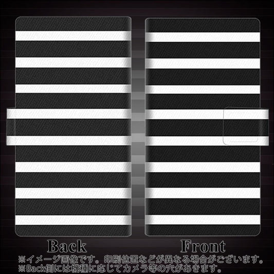 simフリー HUAWEI（ファーウェイ） P30 lite Marie-L22J 高画質仕上げ プリント手帳型ケース(薄型スリム)【EK879 ボーダーブラック（L）】