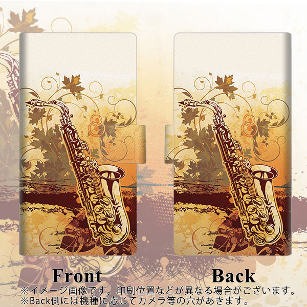 au ギャラクシー S10+ SCV42 画質仕上げ プリント手帳型ケース(薄型スリム)【EK909 哀愁のサックス】