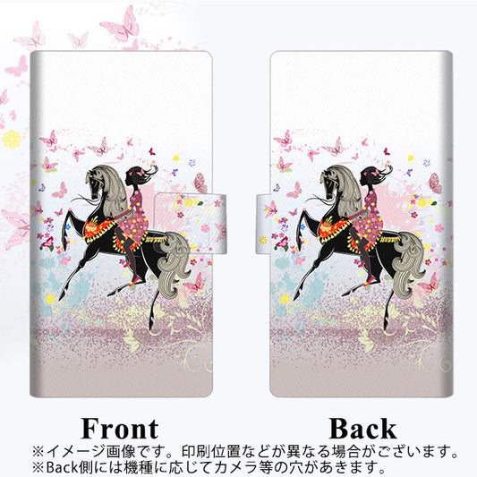 iPhone7 高画質仕上げ プリント手帳型ケース(薄型スリム)【EK916  馬と蝶と少女】
