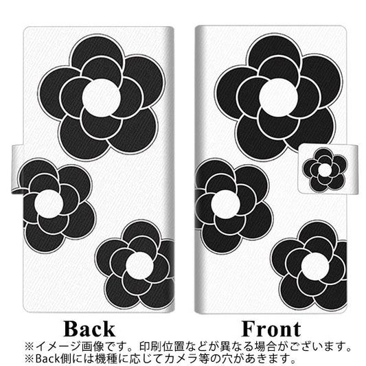 Google Pixel 4a (5G) 高画質仕上げ プリント手帳型ケース(薄型スリム)【EK927 カメリア（ブラック）】