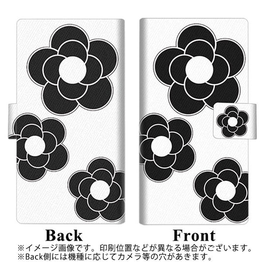 SoftBank OPPO Reno3 5G 高画質仕上げ プリント手帳型ケース(薄型スリム)【EK927 カメリア（ブラック）】