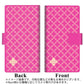 au ギャラクシー S10+ SCV42 画質仕上げ プリント手帳型ケース(薄型スリム)【IB901  クロスドット_ピンク】